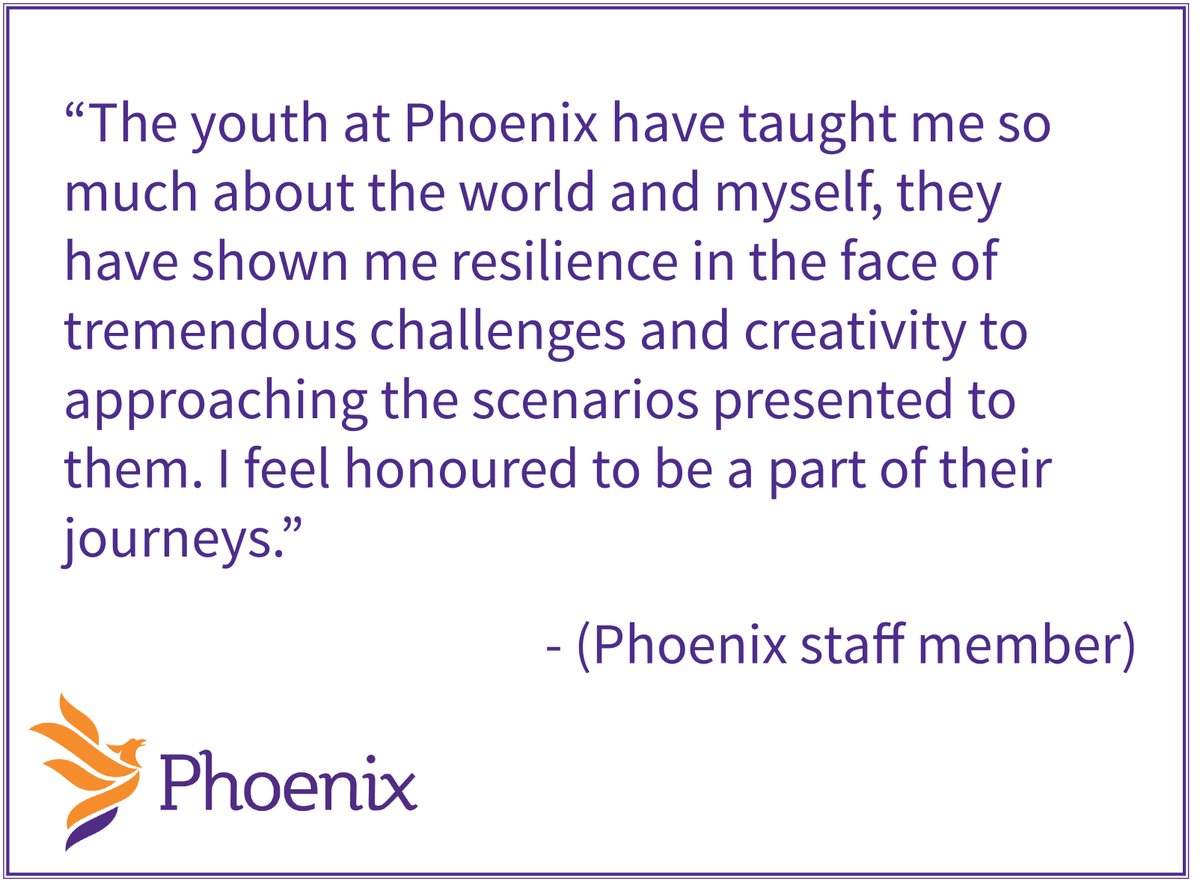 The youth at Phoenix show us the way forward. We're grateful to work with such incredible young people. #youthmatter #staffquote #journeyforward https