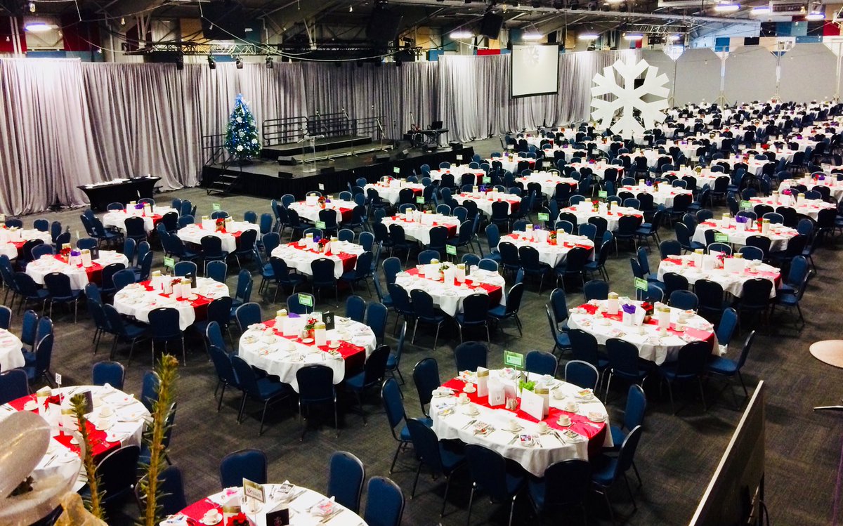 We’re ready to get festive! 101 tables set for the 27th annual Phoenix Holiday Luncheon! #PHL17 https://t.co/crZ6HPK7nu