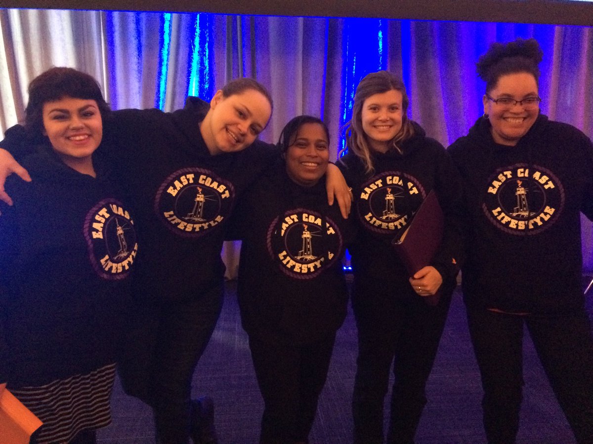 Members of the Phoenix Community Choir, rocking new @EASTCOASTLIFEST hoodie before hitting the stage at the Phoenix Holiday Luncheon #PHL17 https://t.