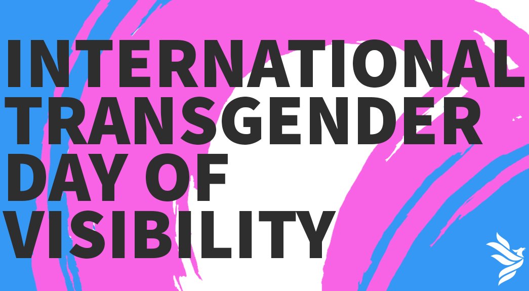 March 31 is the International Transgender Day of Visibility. It is a day dedicated to celebrating transgender people &amp; raising awareness of discri