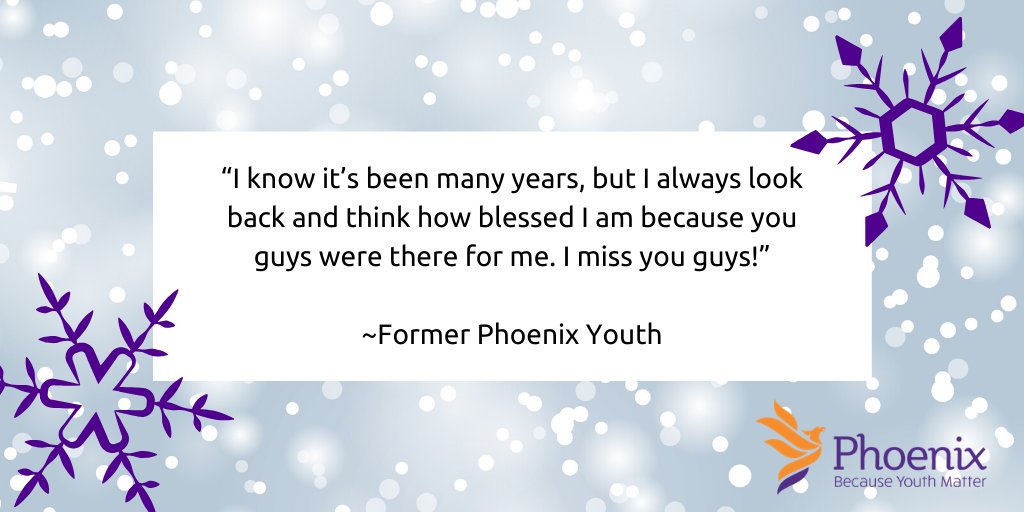 At Phoenix we are fortunate to see first-hand how strong support can set youth up for a successful future. There is nothing better than hearing from a